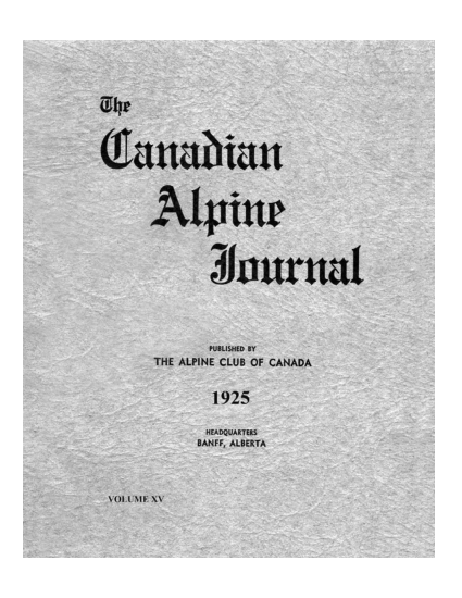 Canadian Alpine Journal 1925 cover